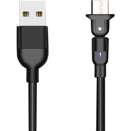 USB to Micro USB 180 Degree Rotate Charging Cable 3A 2m Black