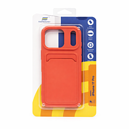 Svensson+ Card Holder Silicon Case For iPhone 17 Pro Coral