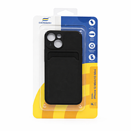Svensson+ Card Holder Silicon Case For iPhone 13 Mini Black - Thepartshome.eu