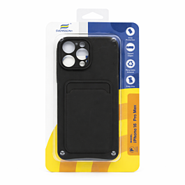 Svensson+ Card Holder Silicon Case For iPhone 16 Pro Max Black -  Thepartshome.eu