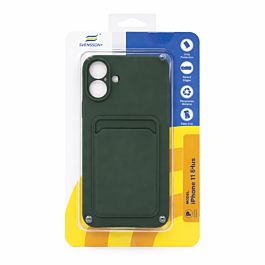 Svensson+ Card Holder Silicon Case For iPhone 16 Plus Green