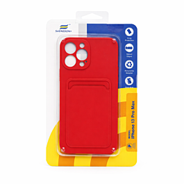 Svensson+ Card Holder Silicon Case For iPhone 13 Pro Max Red -  Thepartshome.eu