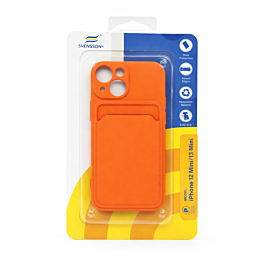 Svensson+ Card Holder Silicon Case For iPhone 13 Mini Orange- Thepartshome.eu