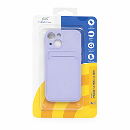 Svensson+ Card Holder Silicon Case For iPhone 13 Mini Purple  - Thepartshome.eu