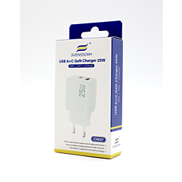 Svensson+ GaN fast charger 25W USB-A/C dual ports