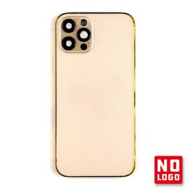 Buy reliable spare parts with Lifetime Warranty | Rear Glass with Frame No Logo For IPhone 12 Pro Gold | Fast Delivery from our warehouse in Sweden!