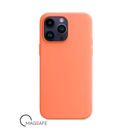 Buy reliable spare parts with Lifetime Warranty | Silicone Case with Magsafe for iPhone 14 Pro Max Superb Nectarine (Orange) | Fast Delivery from our warehouse in Sweden!
