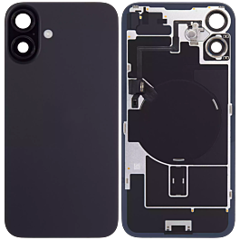 iPhone 16 Rear Glass No Logo With Wireless Charging And Camera Lens Black