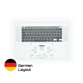 Kaufen Sie zuverlässige MacBook Ersatzteile mit lebenslanger Garantie | Topcase mit Tastatur deutsches Layout für MacBook Pro A2141 Silver | German Keyboard Schnelle Lieferung von Schweden nach Deutschland!