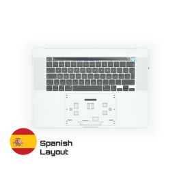Compre repuestos confiables para MacBook con garantía de por vida | Topcase con Teclado Diseño Español para MacBook Pro A2141 Silver | Spanish Keyboard Entrega rápida de Suecia a España!