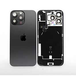 iPhone 16 Pro Max Rear Glass With Wireless Charging And Camera Lens Original Pulled Black Titanium - Thepartshome.eu
