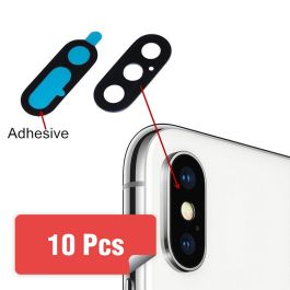 Rear Camera Lens with Adhesive without Metal Ring for iPhone X (10 pcs/pack)