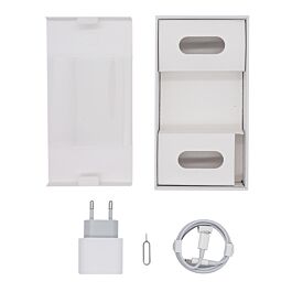 Plain white box with accessories for used phones
