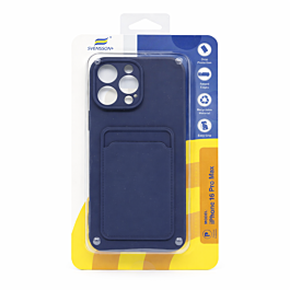 Svensson+ Card Holder Silicon Case For iPhone 16 Pro Max Navy Blue -  Thepartshome.eu