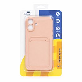 Svensson+ Card Holder Silicon Case For iPhone 16 Plus Pink -  Thepartshome.eu