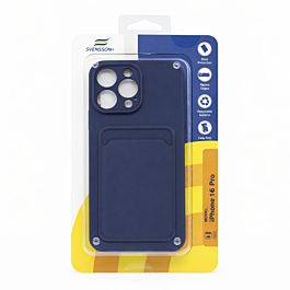 Svensson+ Card Holder Silicon Case For iPhone 16 Pro Navy Blue -  Thepartshome.eu