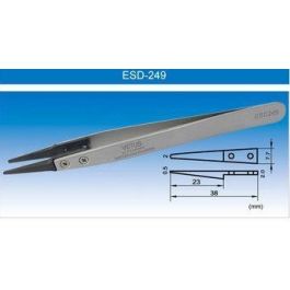 Anti-Static Stainless Tweezer with Plastic Tip [ESD-249]