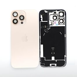 iPhone 16 Pro Max Rear Glass With Wireless Charging And Camera Lens Original Pulled Desert Titanium - Thepartshome.eu
