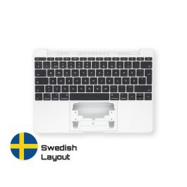 Köp MacBook Reservdelar med Livstids Garanti! | Topcase med Svenskt Tangentbord till MacBook 12-inch A1534 2016-2017 Silver | Swedish Keyboard Snabbleverans från vårt lager i Helsingborg