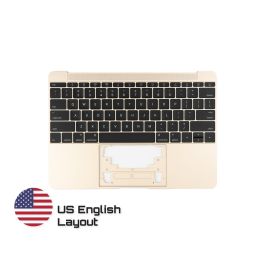 Buy reliable spare parts with Lifetime Warranty | Top Case with Keyboard for MacBook 12-inch A1534 2016-2017 (US) Gold | Fast Delivery from our warehouse in Sweden!