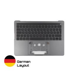 Kaufen Sie zuverlässige MacBook Ersatzteile mit lebenslanger Garantie | Topcase mit Tastatur deutsches Layout für MacBook Pro A1706 Space Grey | German Keyboard Schnelle Lieferung von Schweden nach Deutschland!