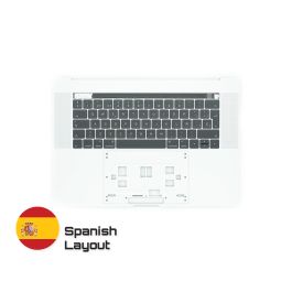 Compre repuestos confiables para MacBook con garantía de por vida | Topcase con Teclado Diseño Español para MacBook Pro A1707 Silver | Spanish Keyboard Entrega rápida de Suecia a España!