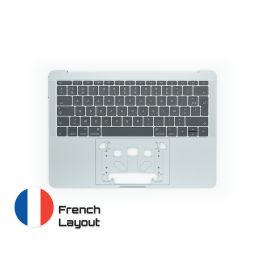 Achetez des pièces détachées MacBook fiables avec une garantie à vie | Topcase avec Clavier Disposition Français pour MacBook Pro A1708 Space Grey | French Keyboard Livraison rapide de la Suède vers la France !