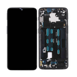 Buy reliable spare parts with Lifetime Warranty | Screen Assembly with Frame for OnePlus 6T Refurbished Midnight Black | Fast Delivery from our warehouse in Sweden!
