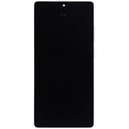 Screen Assembly for Samsung Galaxy S25 Ultra Titanium White Silver With Frame Original Pulled