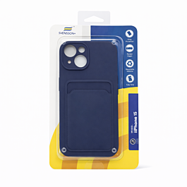 Svensson+ Card Holder Silicon Case For iPhone 15 Navy Blue -  Thepartshome.eu