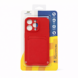 Svensson+ Card Holder Silicon Case For iPhone 15 Pro Max Coral -  Thepartshome.eu