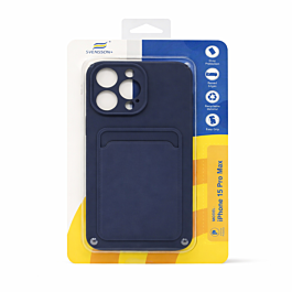 Svensson+ Card Holder Silicon Case For iPhone 15 Pro Max Navy Blue -- Thepartshome.eu