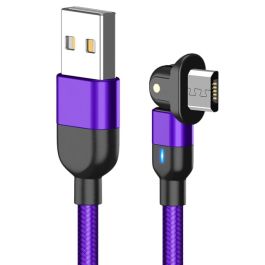 USB to Micro USB 180 Degree Rotate Charging Cable 3A 2m Purple