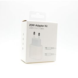 USB-C Power Adapter 20W and USB-C to USB-C Charging Cable 1M with Retail Pack - Thepartshome.eu