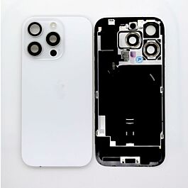iPhone 16 Pro Rear Glass With Wireless Charging And Camera Lens Original Pulled White Titanium - Thepartshome.eu